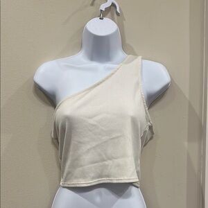 One-Shoulder Cream Top- XL